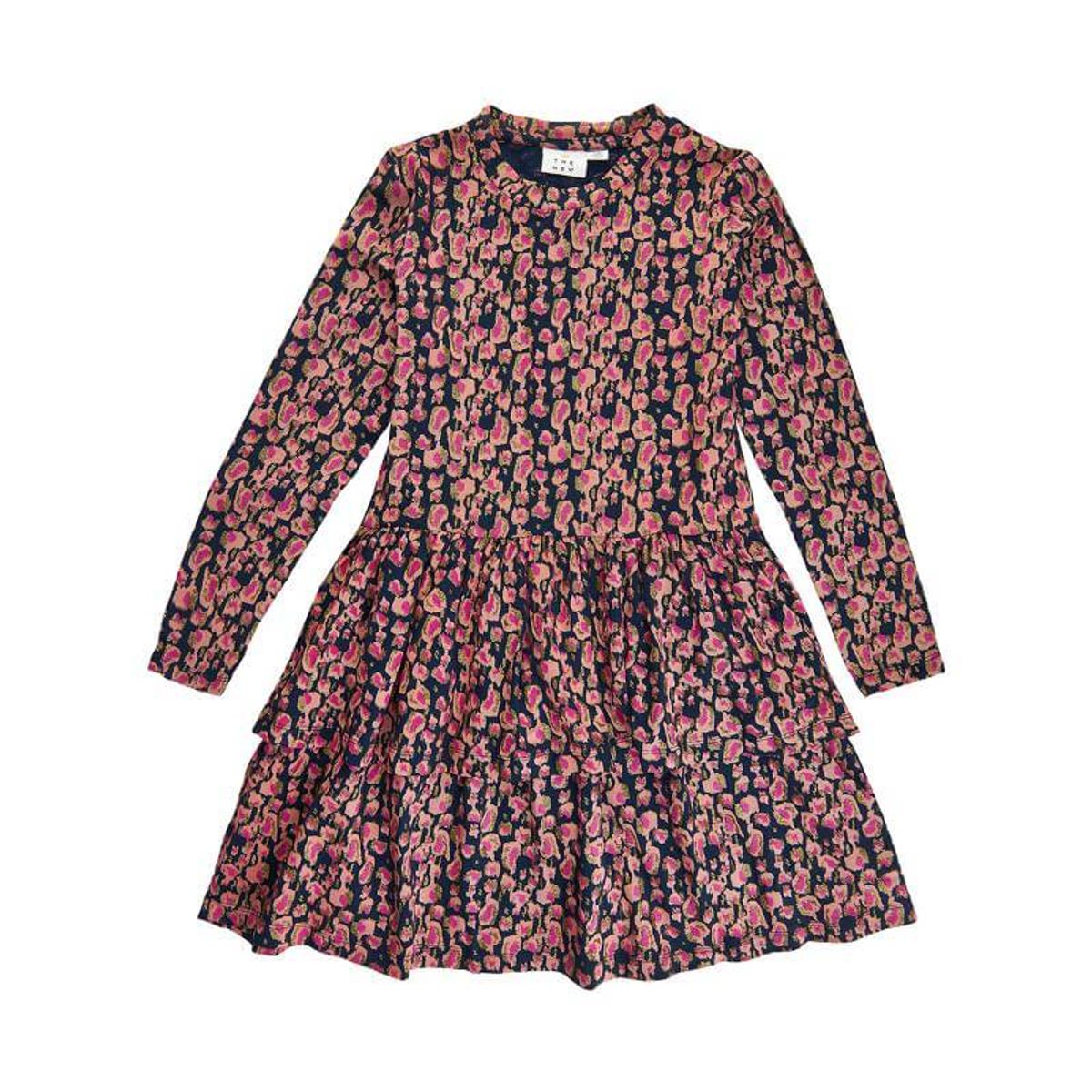 THE NEW - Avina l/s Dress - Leo AOP - 3/4 år