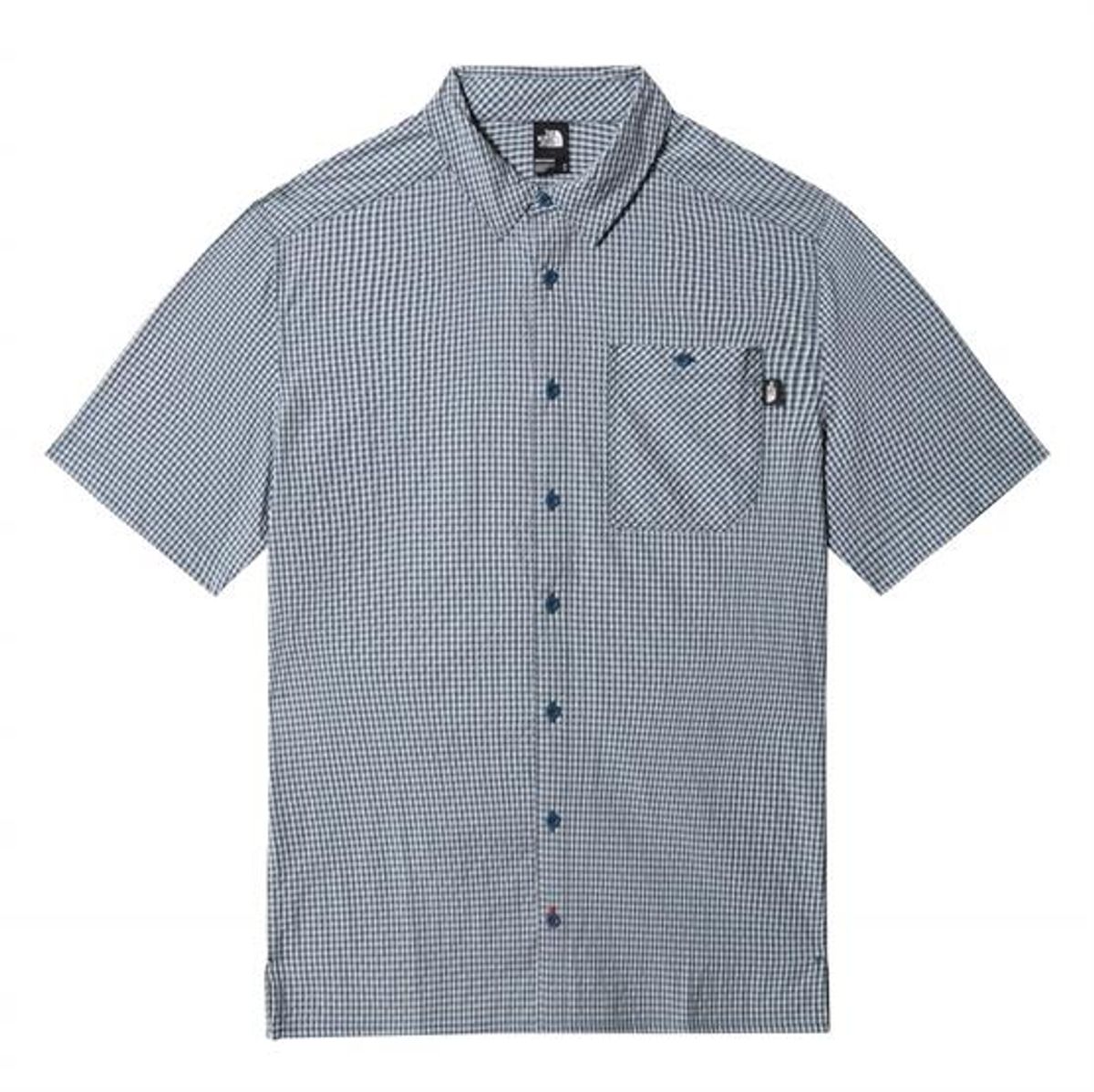 The North Face Mens S/S Hypress Shirt, Monterey Blue Plaid