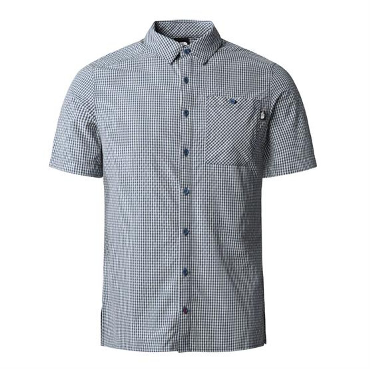 The North Face Mens S/S Hypress Shirt, Shady Blue Plaid