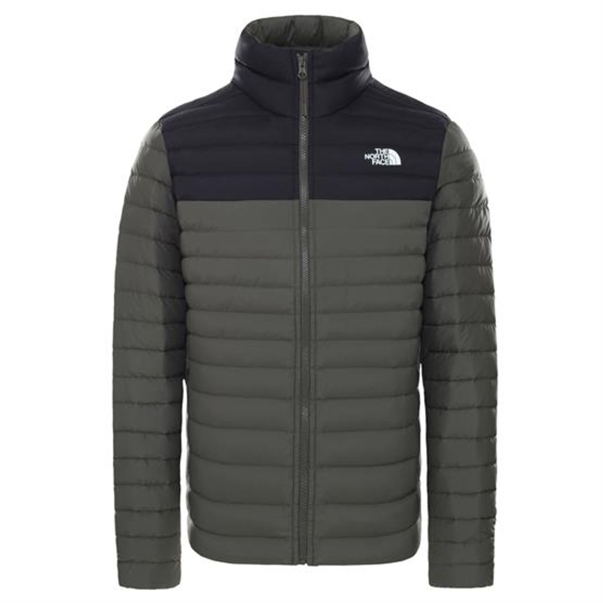 The North Face Mens Stretch Down Jacket, Taupe Green / Black