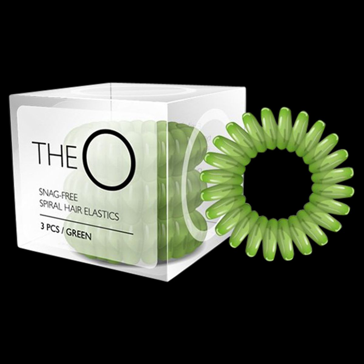 The O Spiral Hårelastikker 3 stk - Green