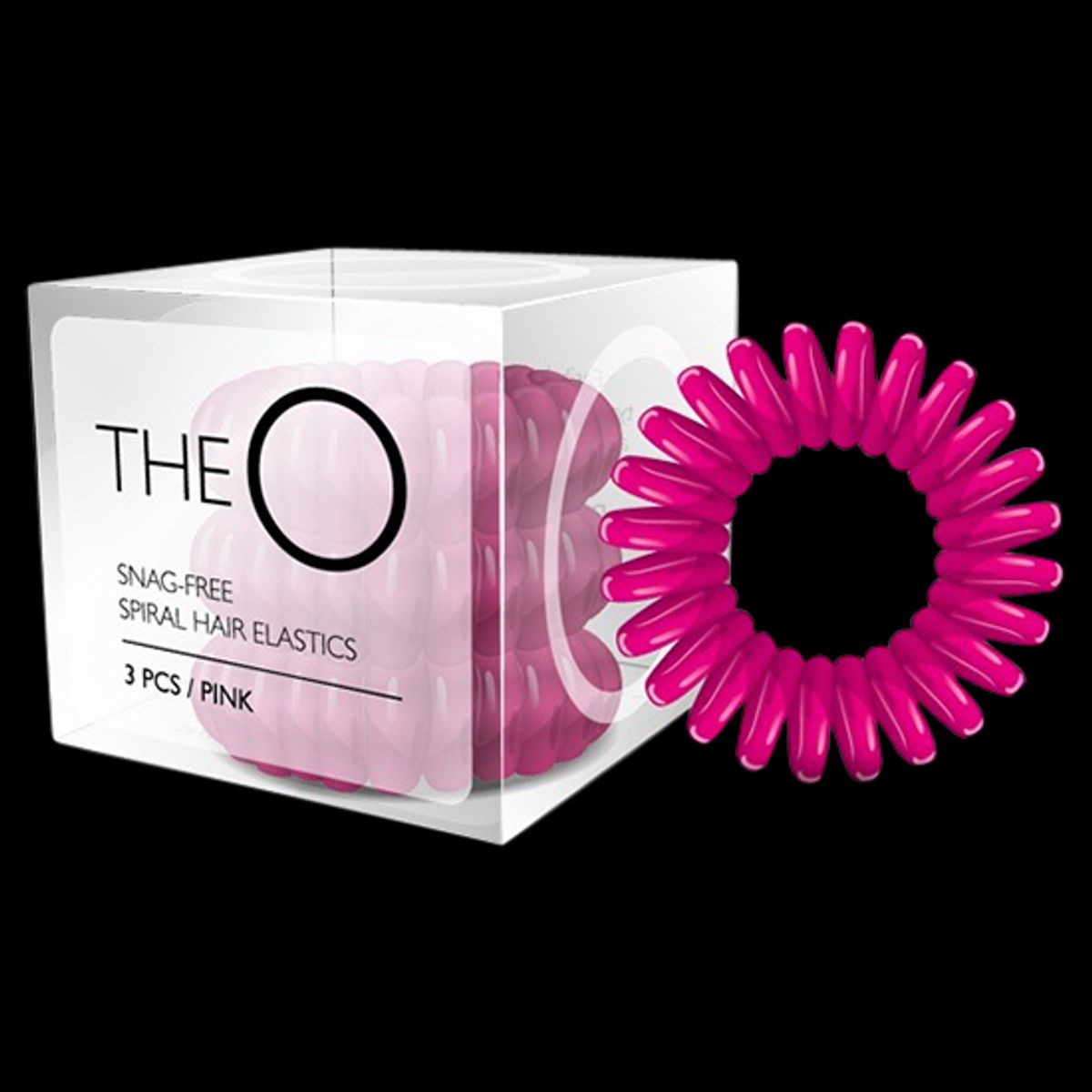 The O Spiral Hårelastikker 3 stk - Pink