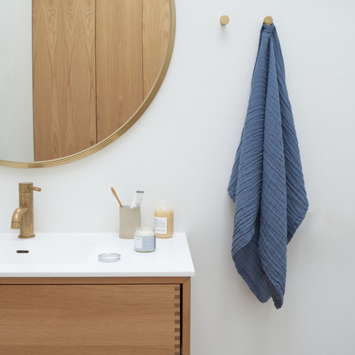 The Organic Company - Fine Hand Towel - Håndklæde Grey Blue