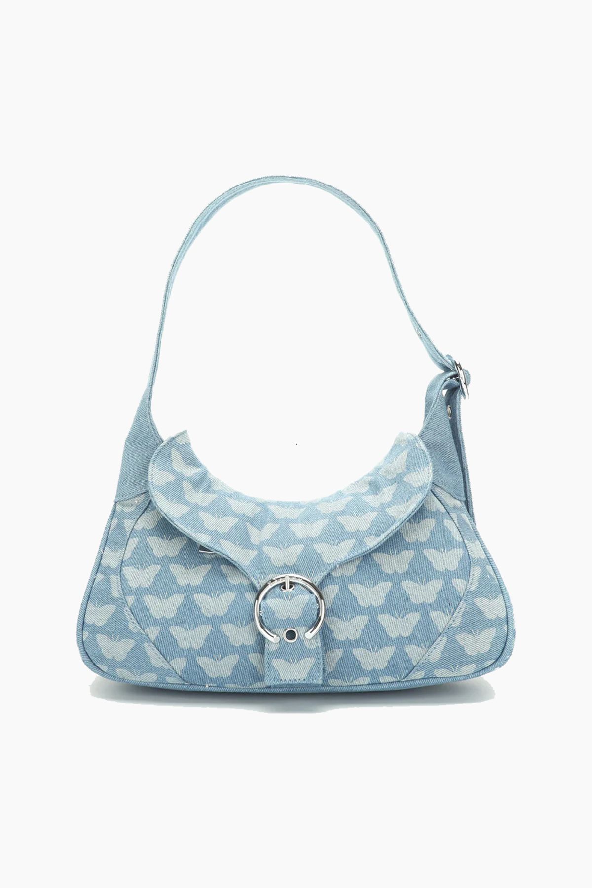 Thea Shoulder Bag Buckle - Blue Butterfly Denim - Silfen Studio - Blå One Size