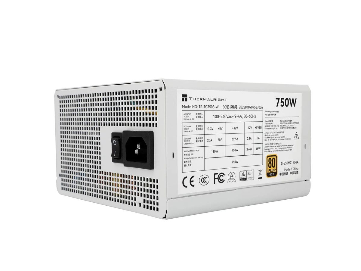 Thermalright TR-TG 750S-W Hvid- PSU, 80+ Gold, 750W, non-modular