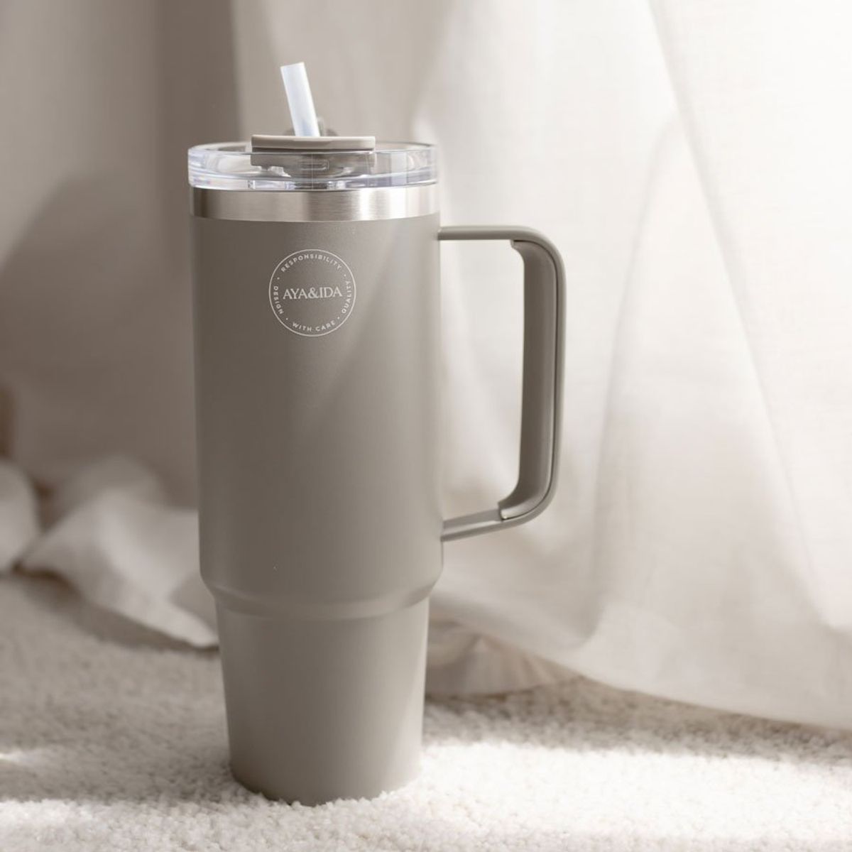 Thermo Cup w. Straw driftwood