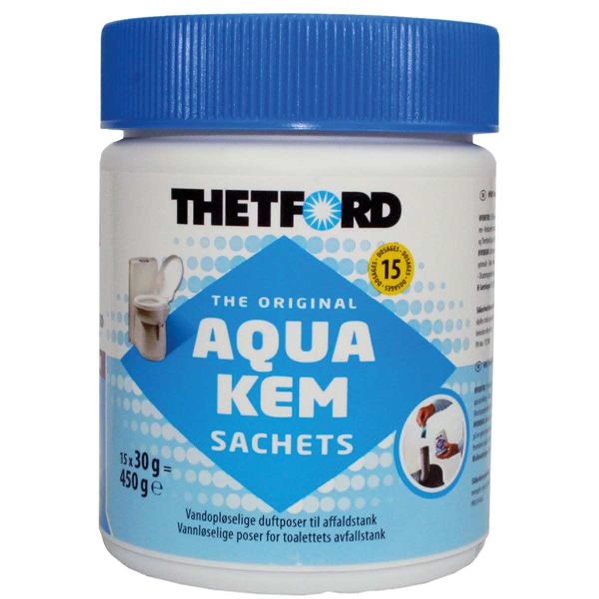 Thetford Aqua Kem Blue Sachets doseringsposer 15stk DK/N - 1070608