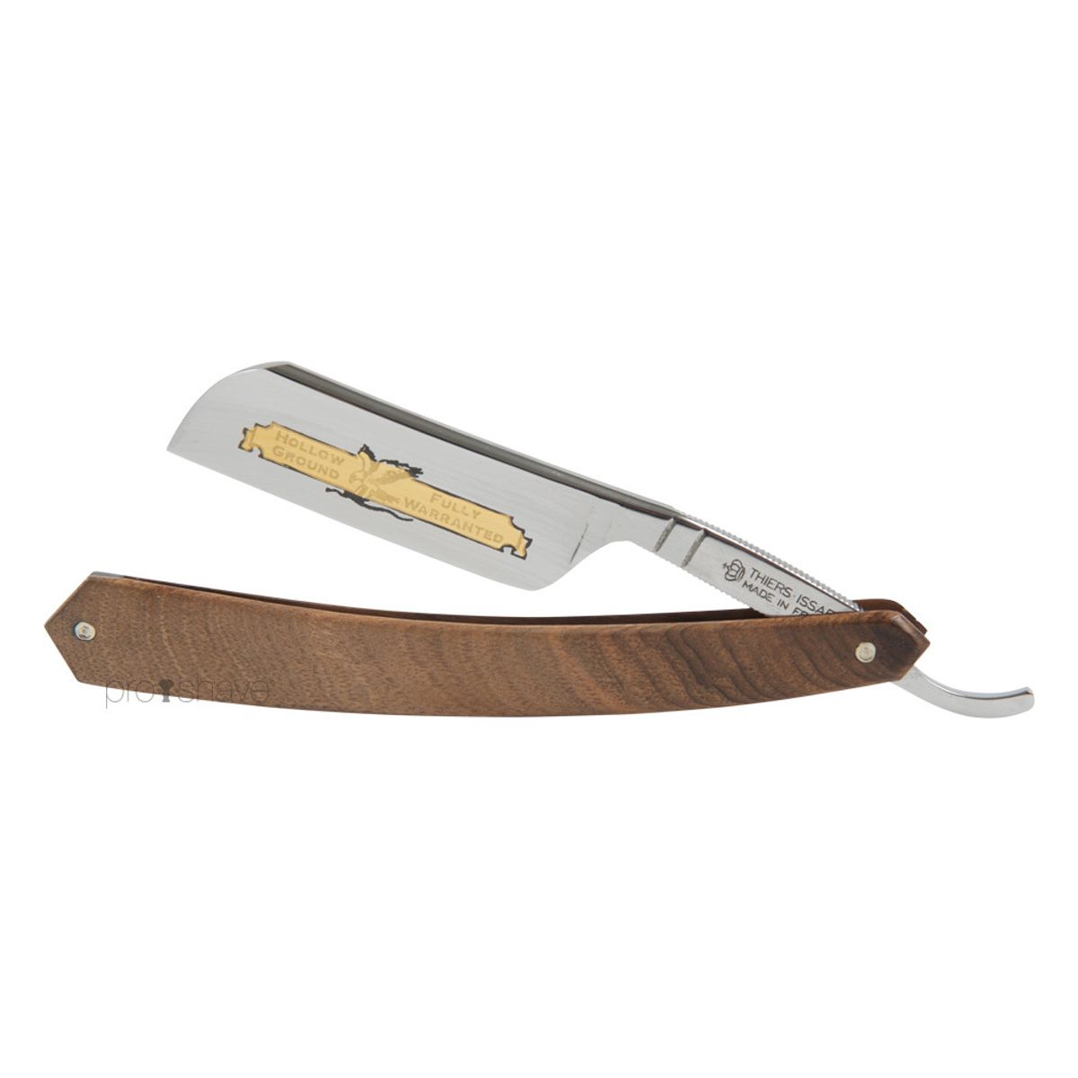 Thiers-Issard Straight Razor, 6/8 French Nose, Valnøddetræ