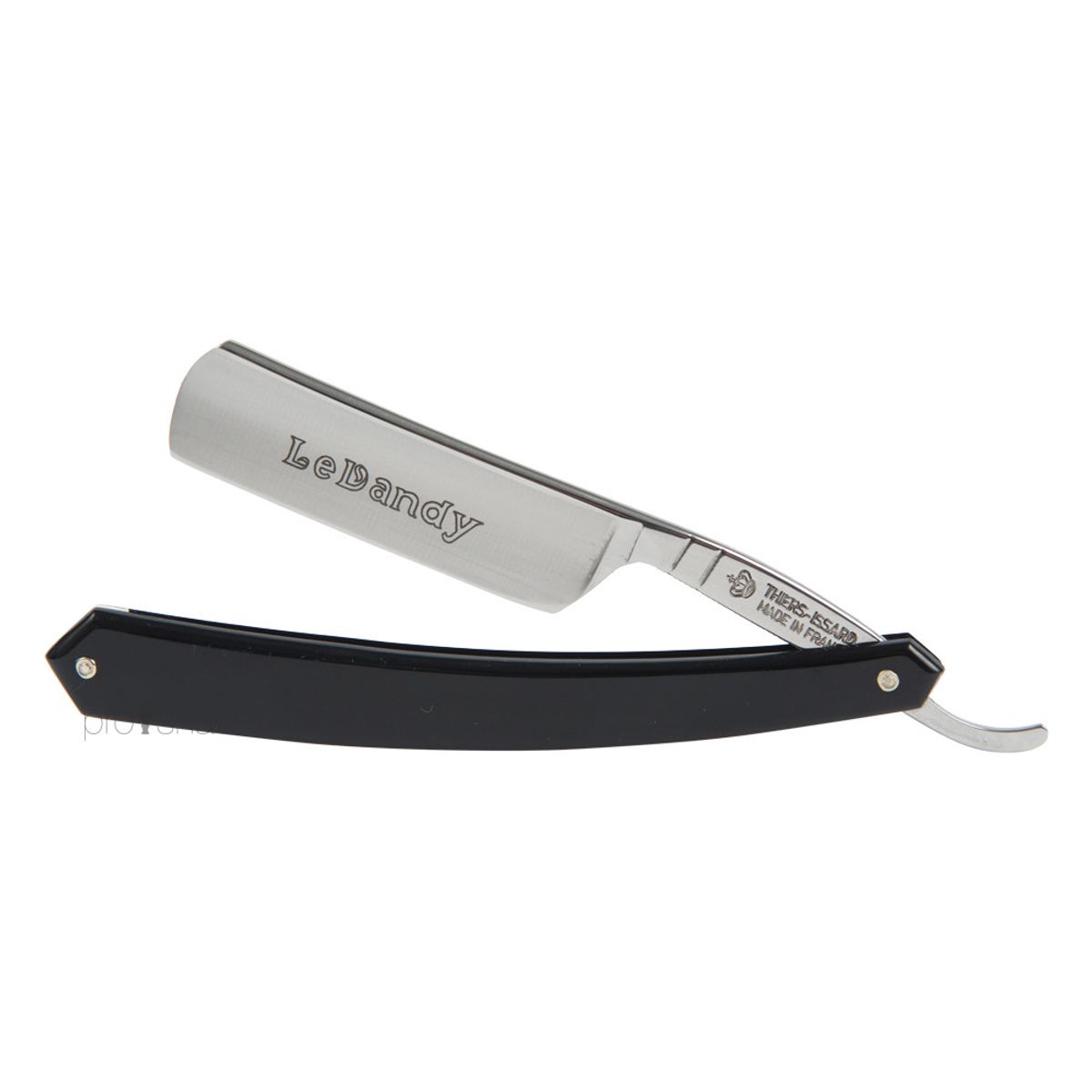 Thiers-Issard Straight Razor, 6/8 Round Nose, Sort