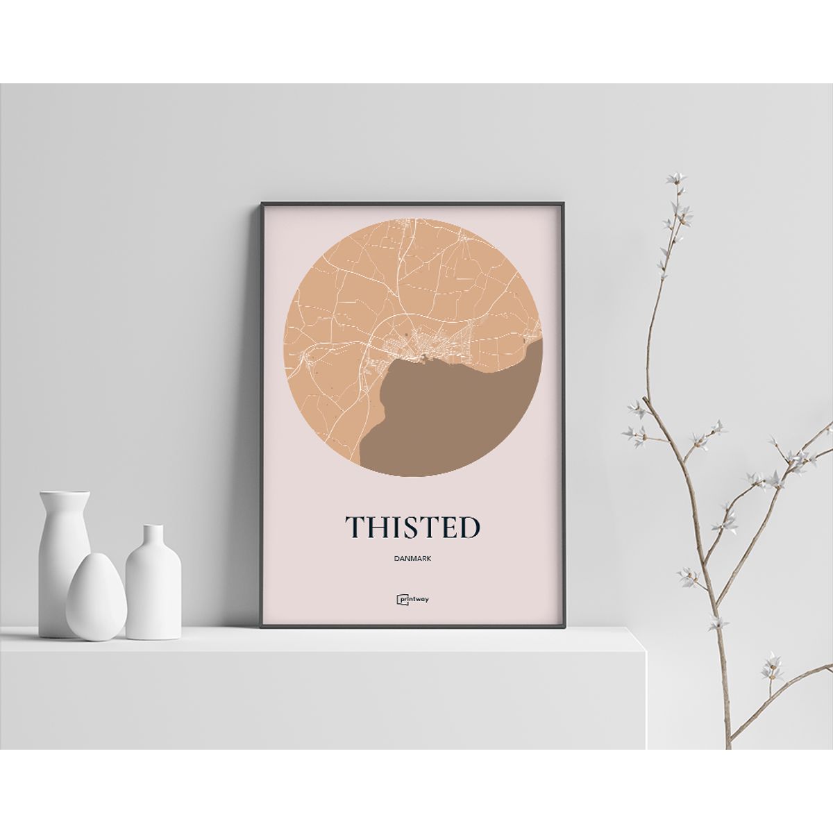 Thisted Plakaten Rundt kort Guld 60×84 cm (A1)