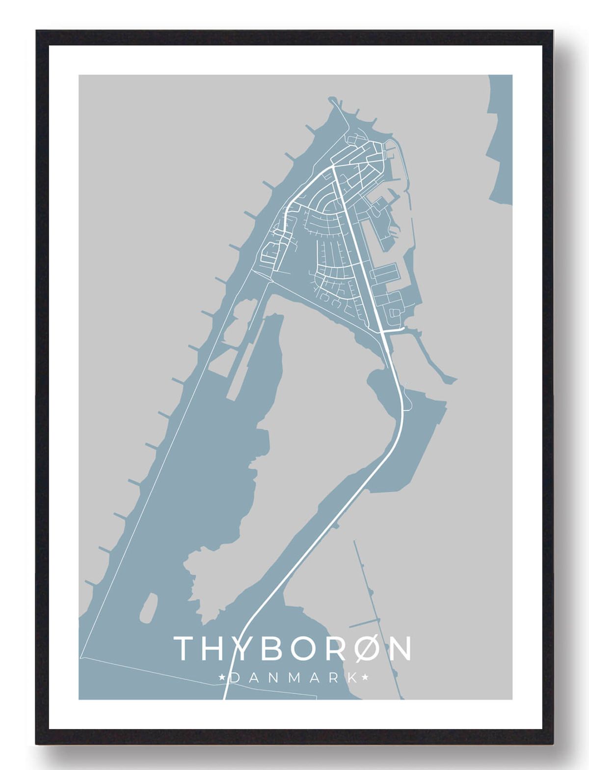 Thyborøn plakat - lyseblå (Størrelse: XS - 15x21cm (A5))