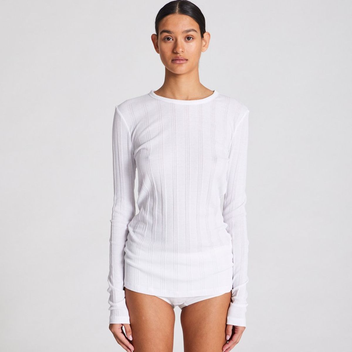 Thyra L/S Cotton Top Drop Needle - M