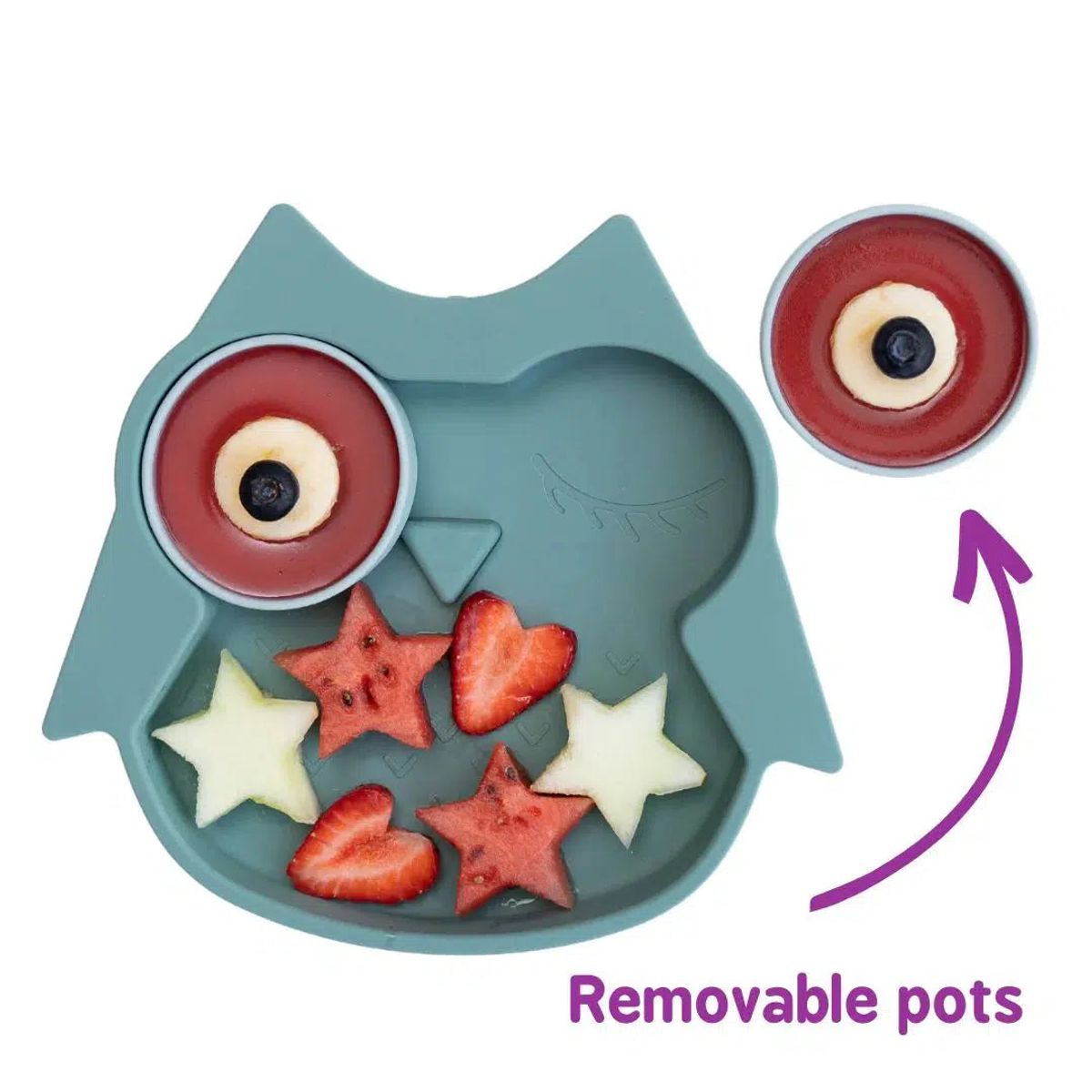 Tidy Tot Silikone Tallerken med Sugekop og Rumdelere - Ugle