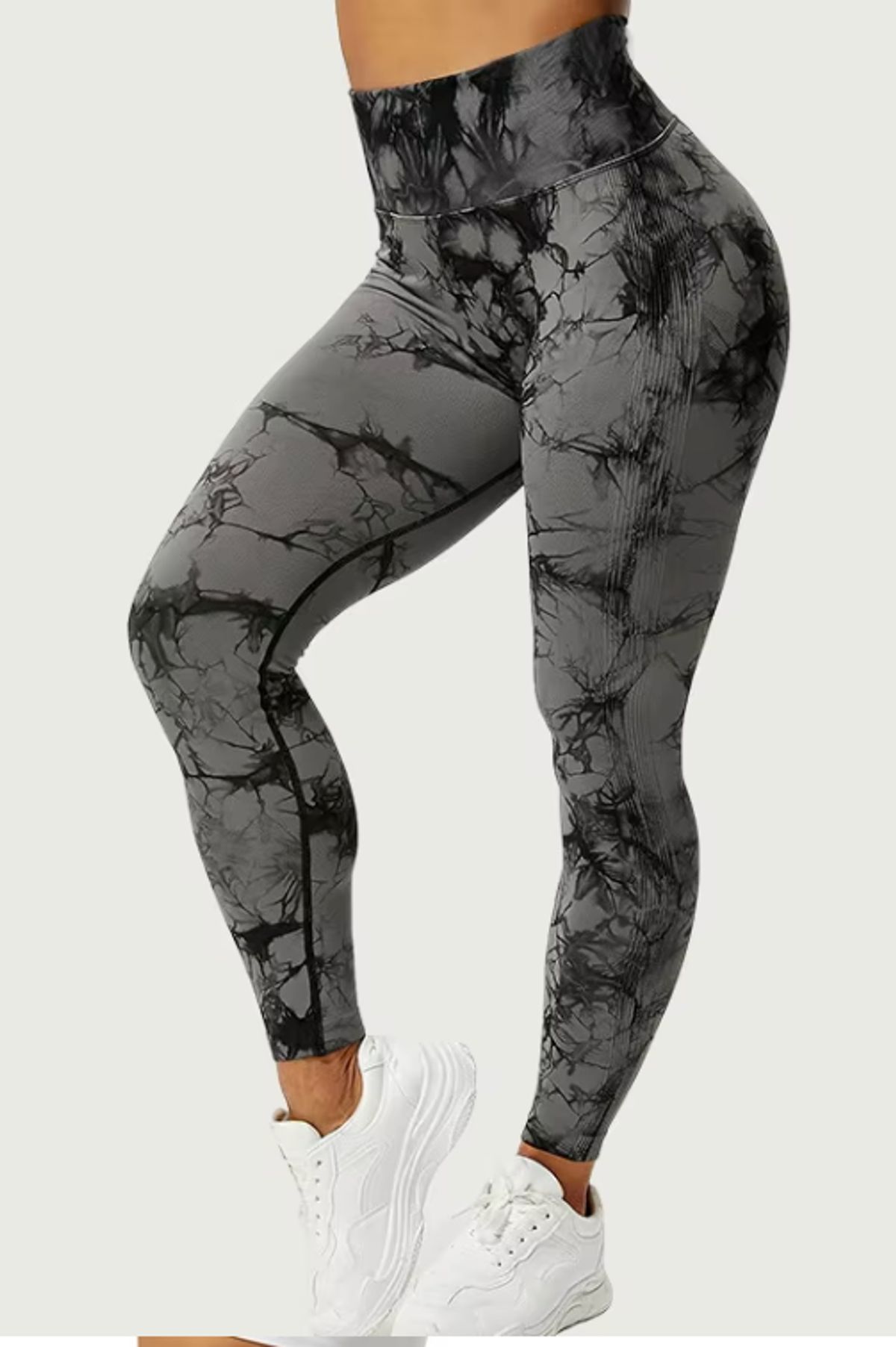 Tie Dye scrunch leggings DarkGrey - Medium / DarkGrey