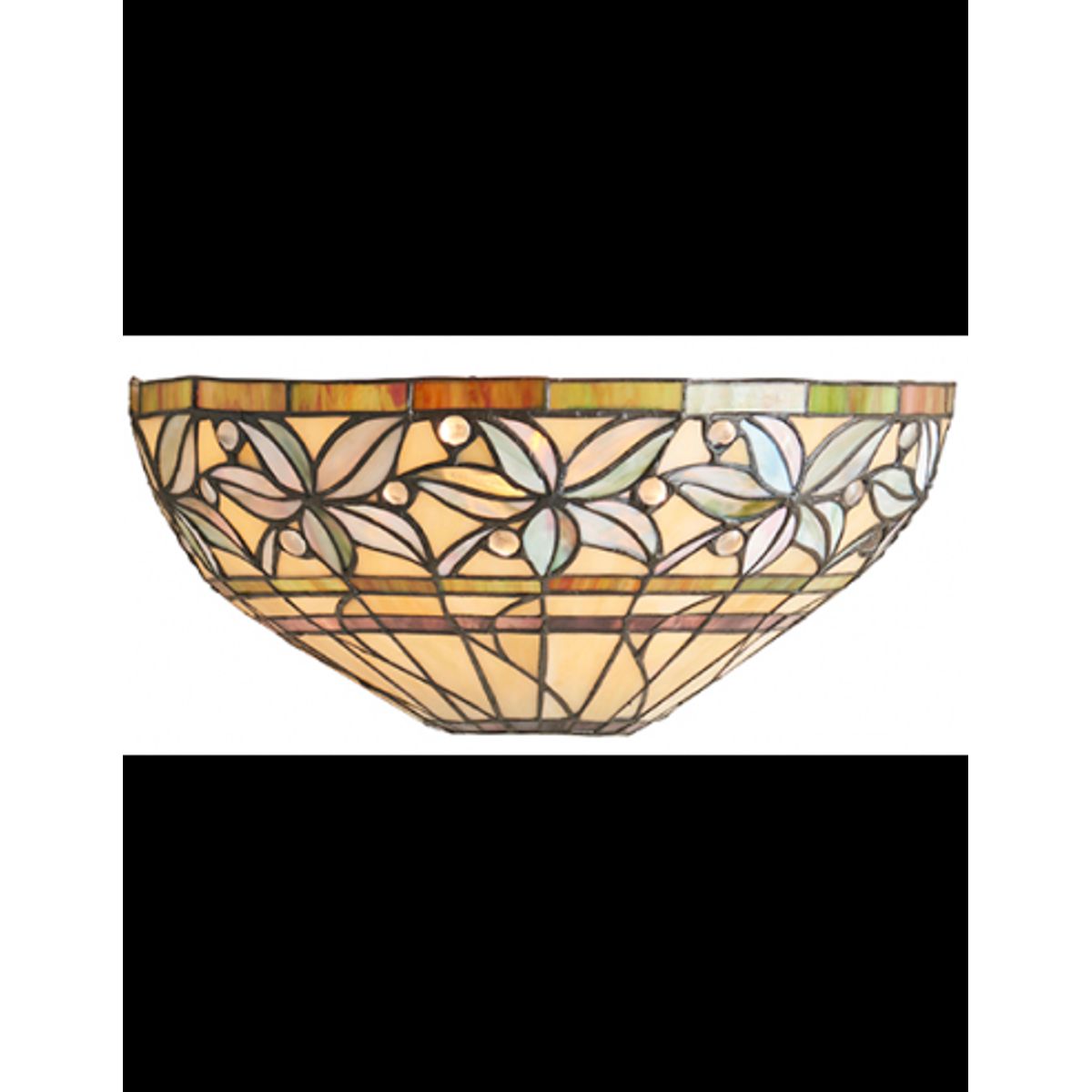 Tiffany Ashtead Væglampe i stål og glas B35 cm 1 x E14 - Antik bronze/Multi