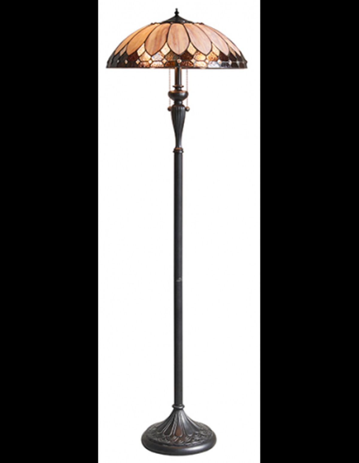 Tiffany Brooklyn Gulvlampe i polyresin og glas H156 cm 2 x E27 - Antik bronze/Multi