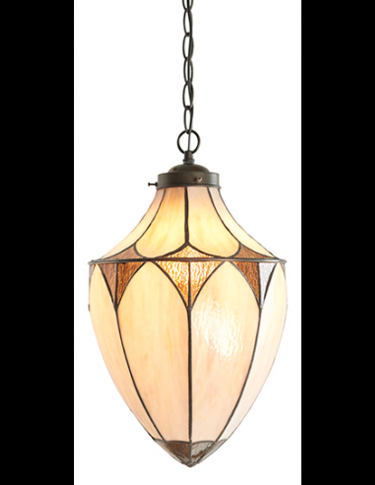 Tiffany Brooklyn Loftlampe i stål og glas Ø25 cm 1 x E27 - Antik bronze/Multi