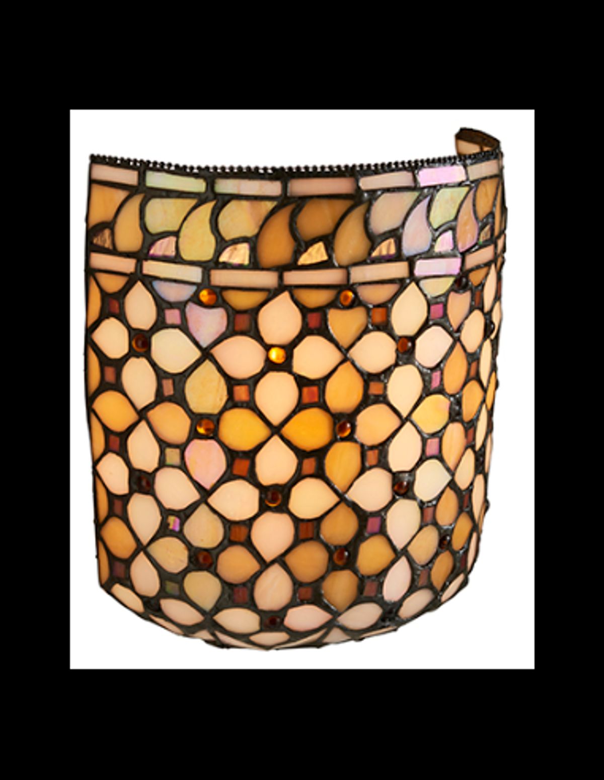 Tiffany Mille Væglampe i stål og glas B20 cm 1 x E14 - Antik bronze/Multi