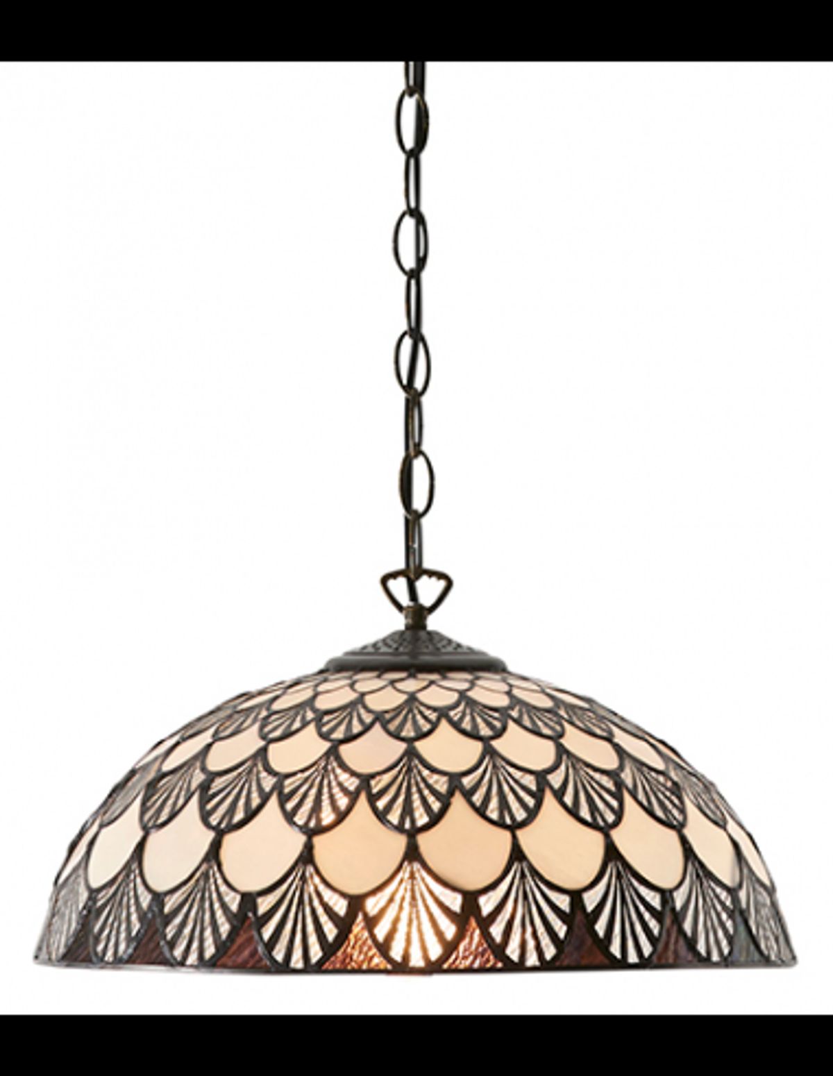 Tiffany Missori Loftlampe i stål og glas Ø40 cm 1 x E27 - Antik bronze/Multi