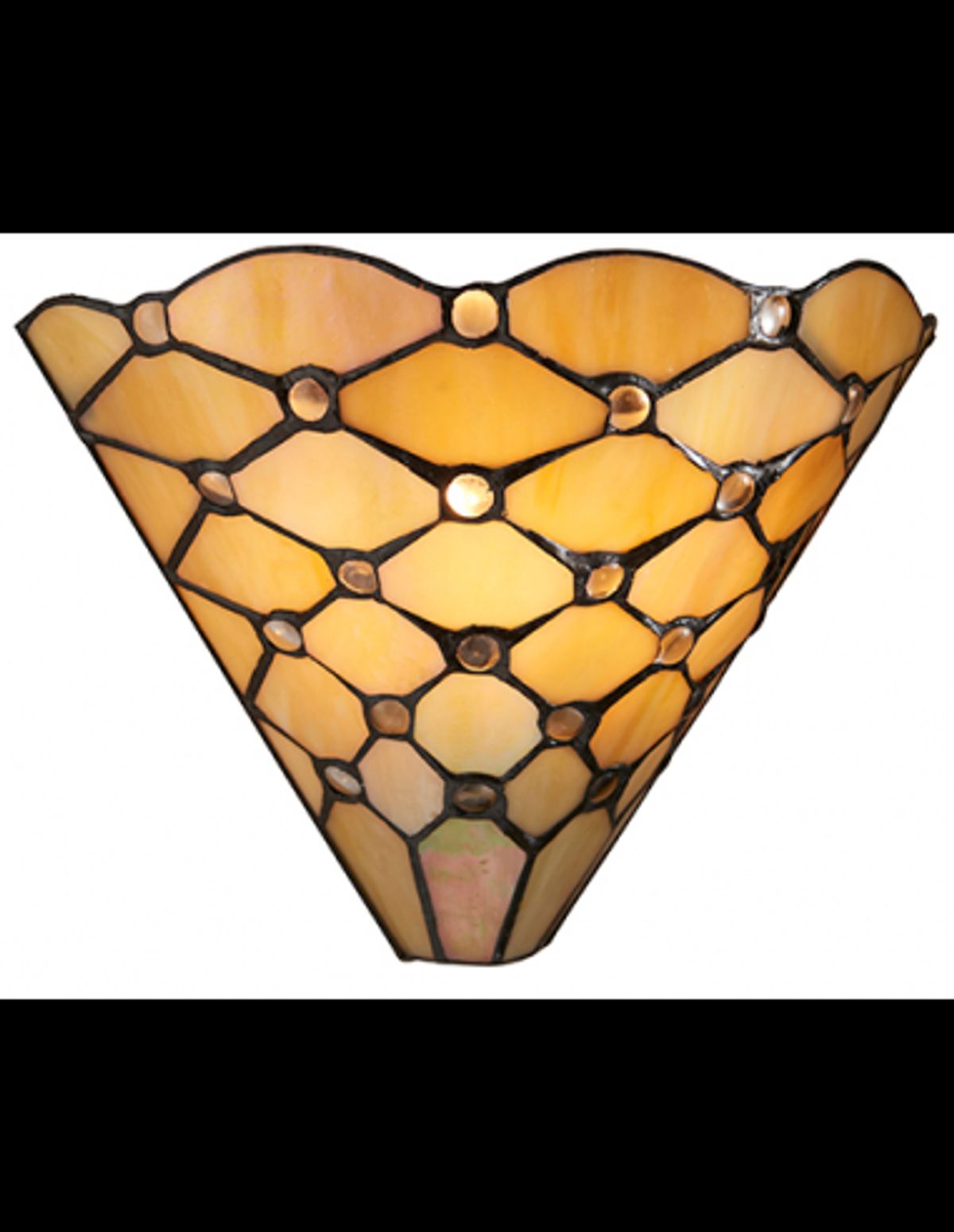 Tiffany Pearl Væglampe i stål og glas B29 cm 1 x E14 - Antik bronze/Multi