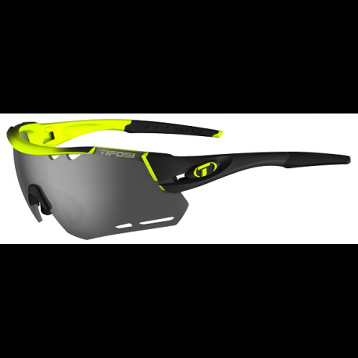 Tifosi Alliant race neon cykelbrille med Smoke/rød/klar linser