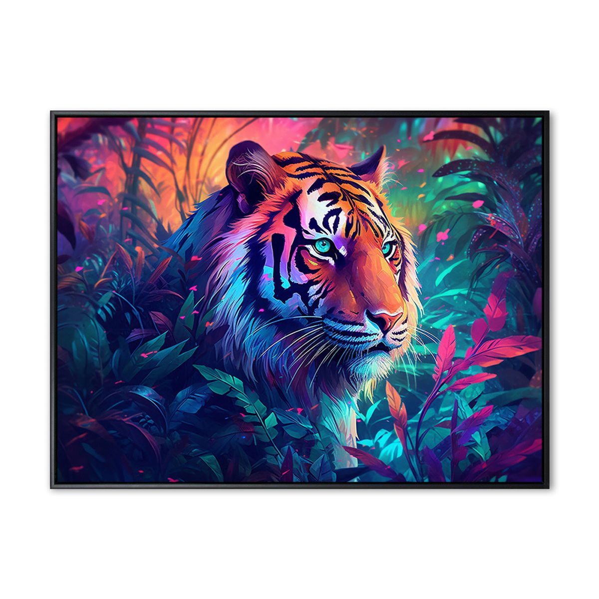 Tiger - 90x120 cm - Sort svæveramme