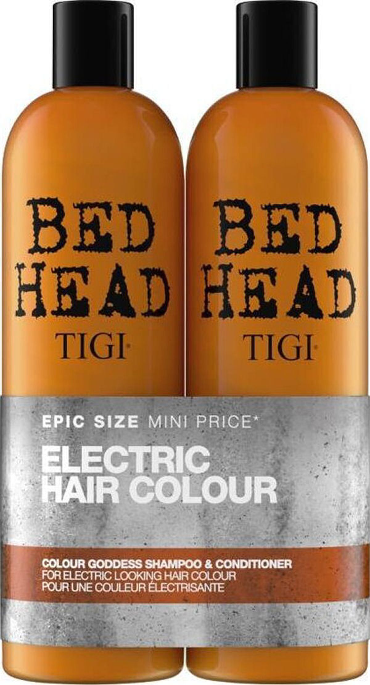 Tigi bed head electric hair colour goddess shampoo & conditioner 2x750ml