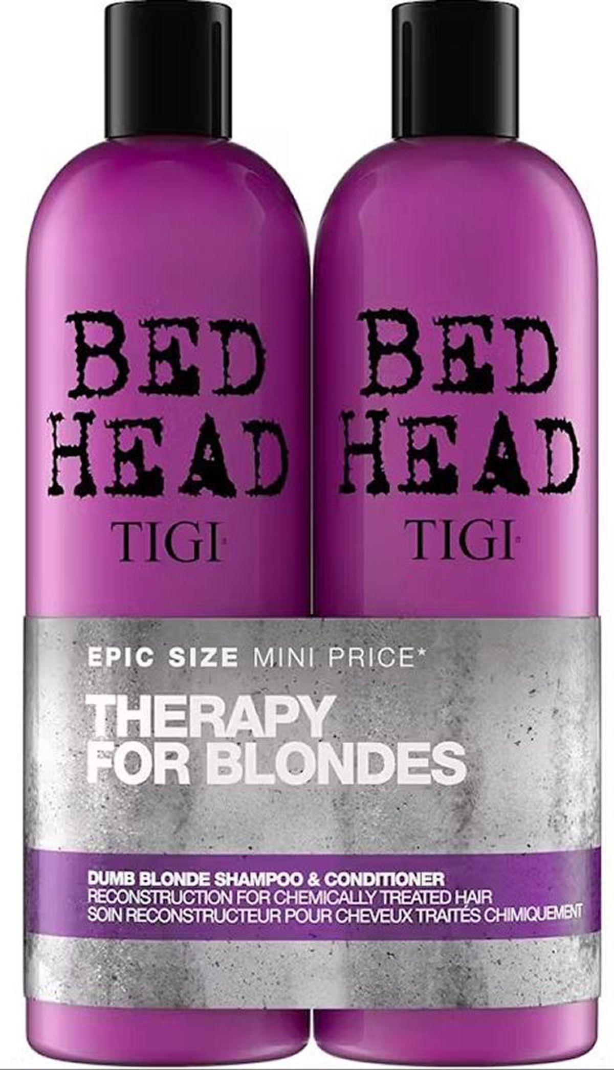 Tigi bed head therapy for blondes dumb blonde shampoo & conditioner 2 x 750ml