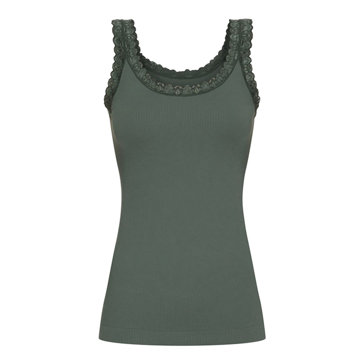 Tim & Simonsen - Frida rib top m/blonde Olive