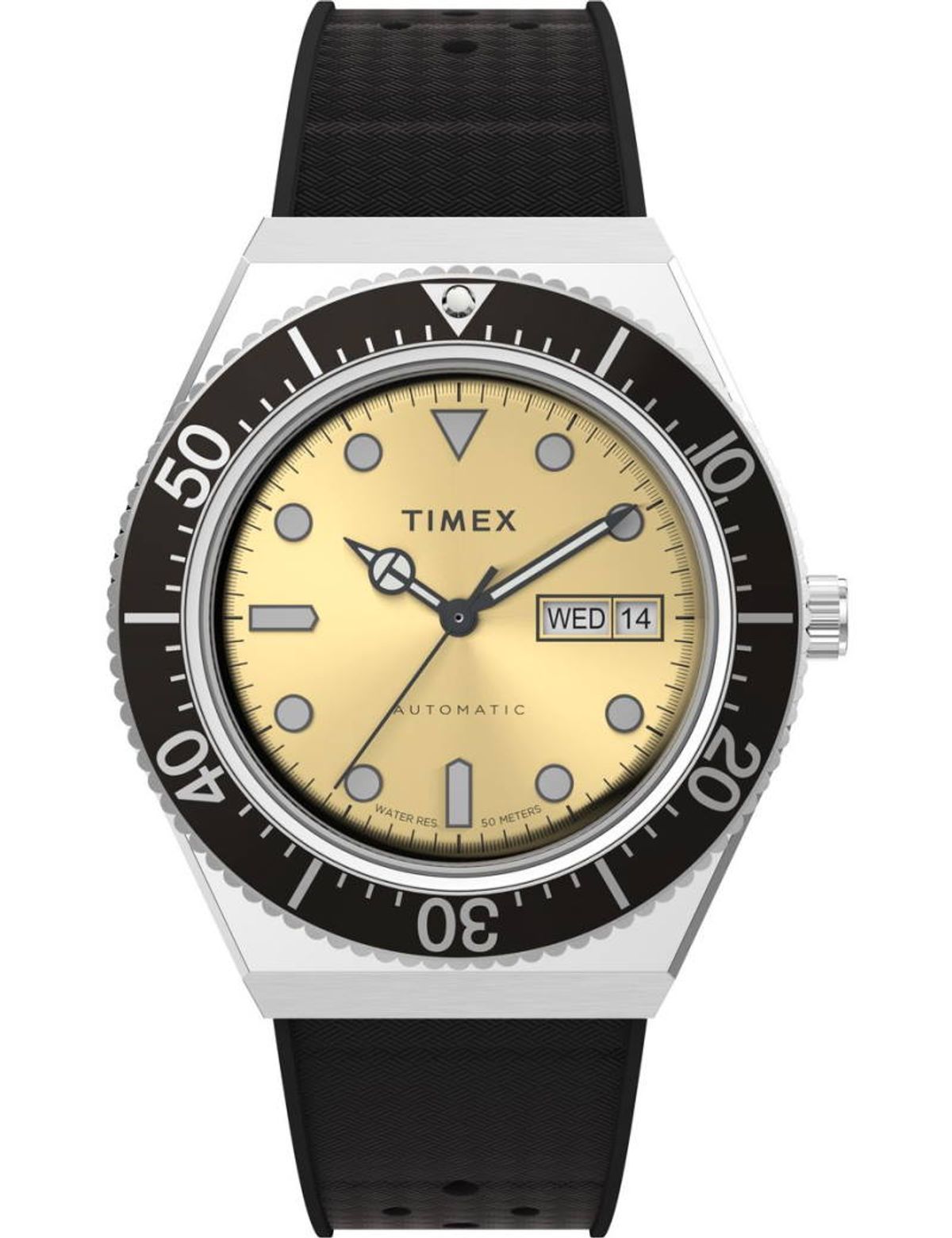 TIMEX M79 Automatic ur med sort silikonerem Ø40