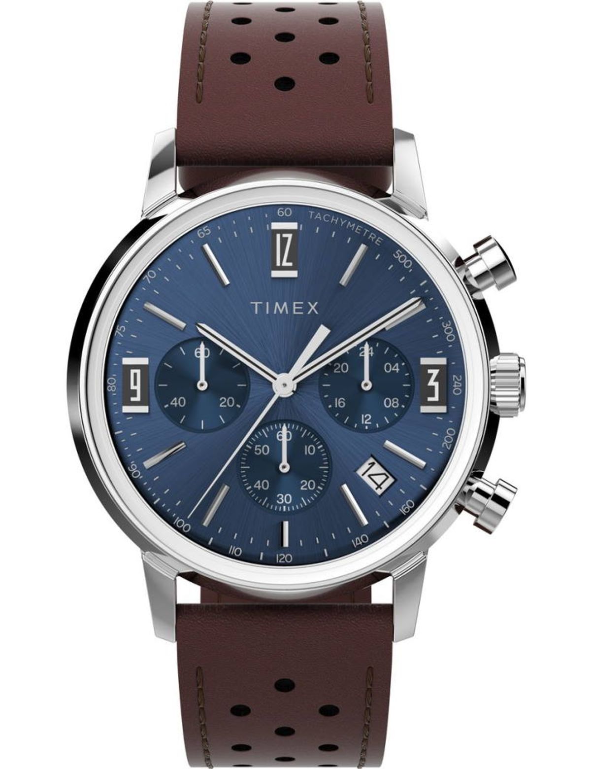 TIMEX Marlin Chronograph Tachymeter blå Ø40