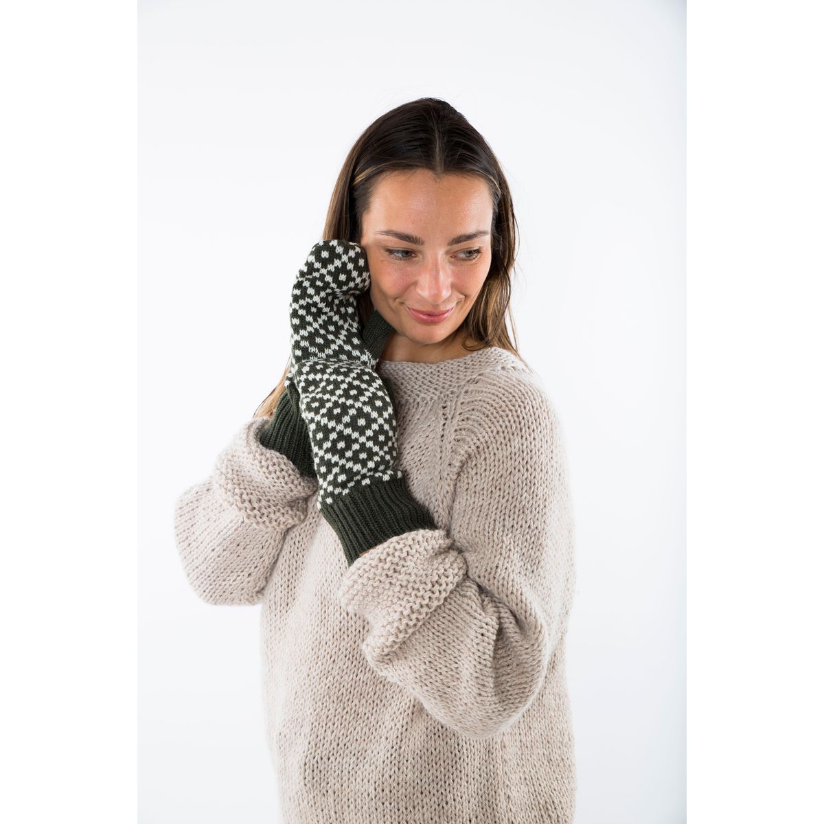 Tinka Mittens - Fuza Wool - Dark Rose