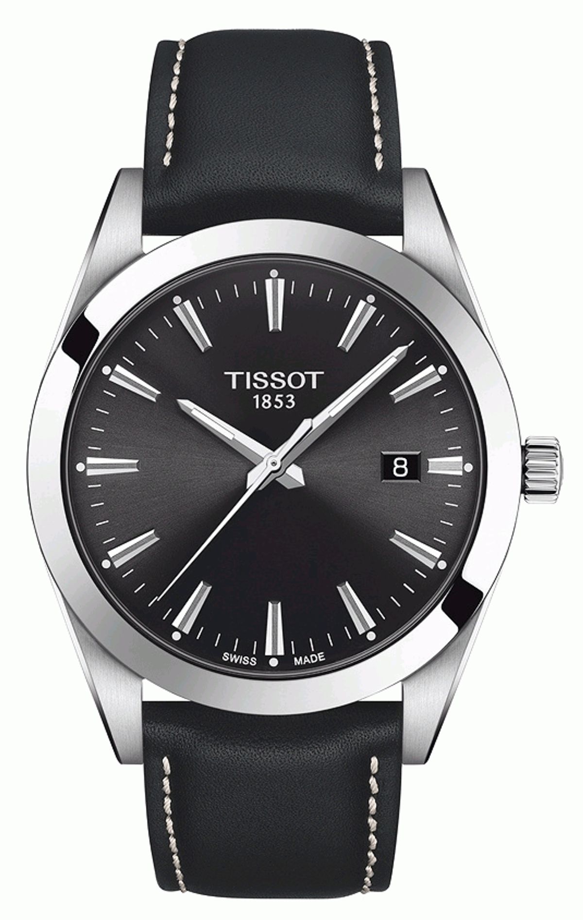 TISSOT Gentlemen Black Leather Herreur