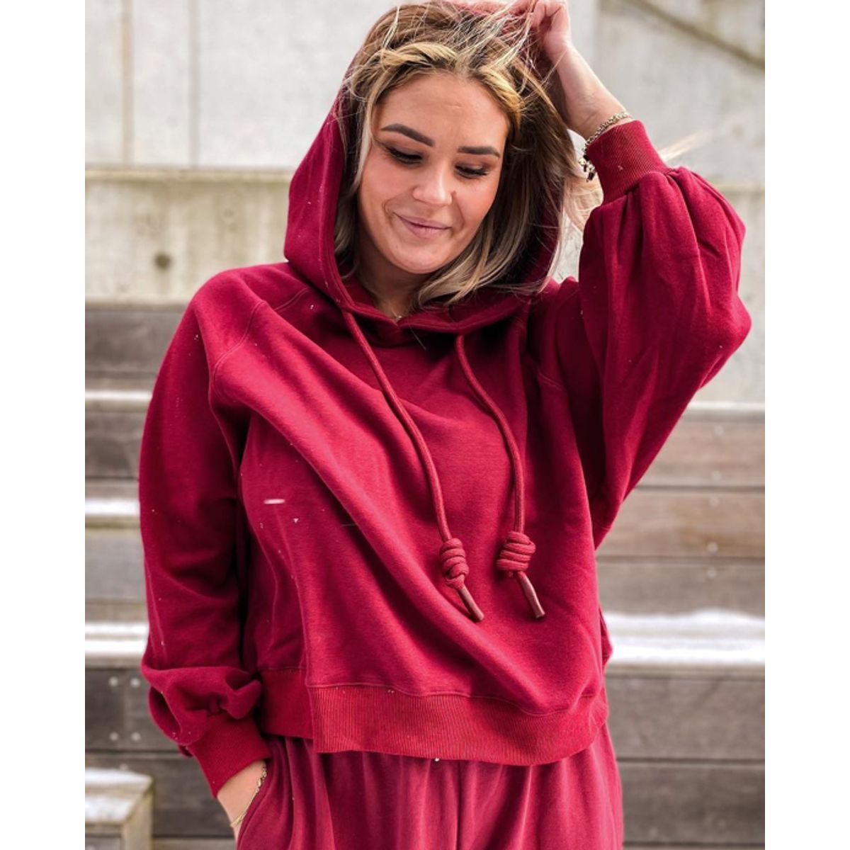 To Be Wanderlust hood sweat, BLAKE, bordeaux - 188 - L+ - L