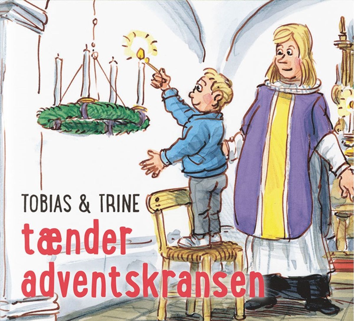 Tobias & Trine tænder adventskransen