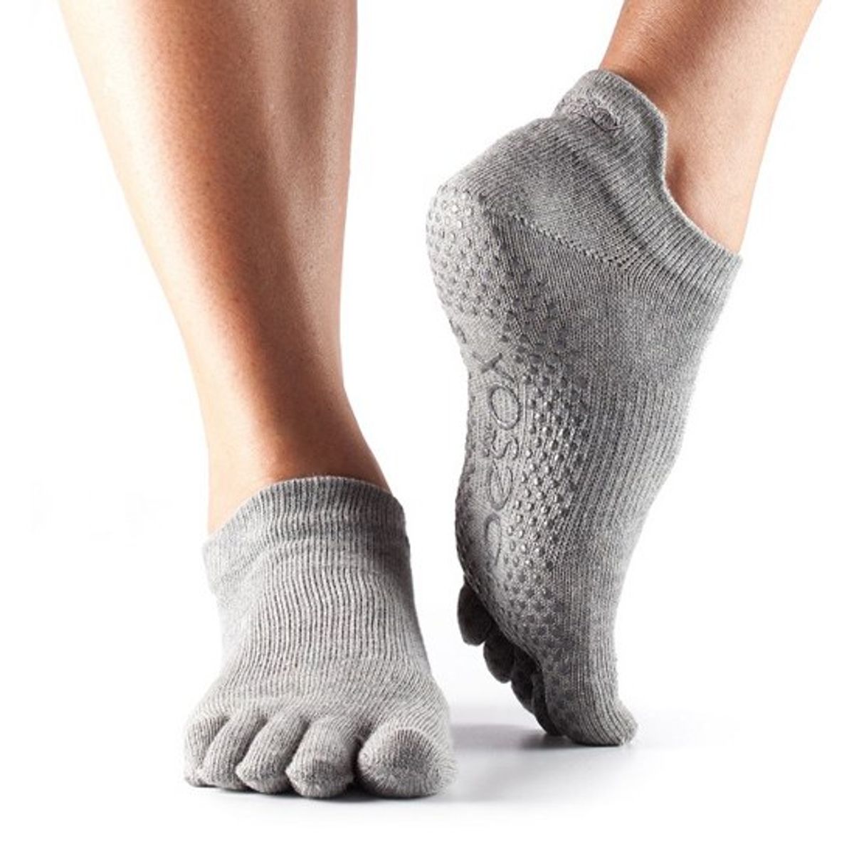 ToeSox Fulltoe Lowrise Grip (Heather Grey - M)