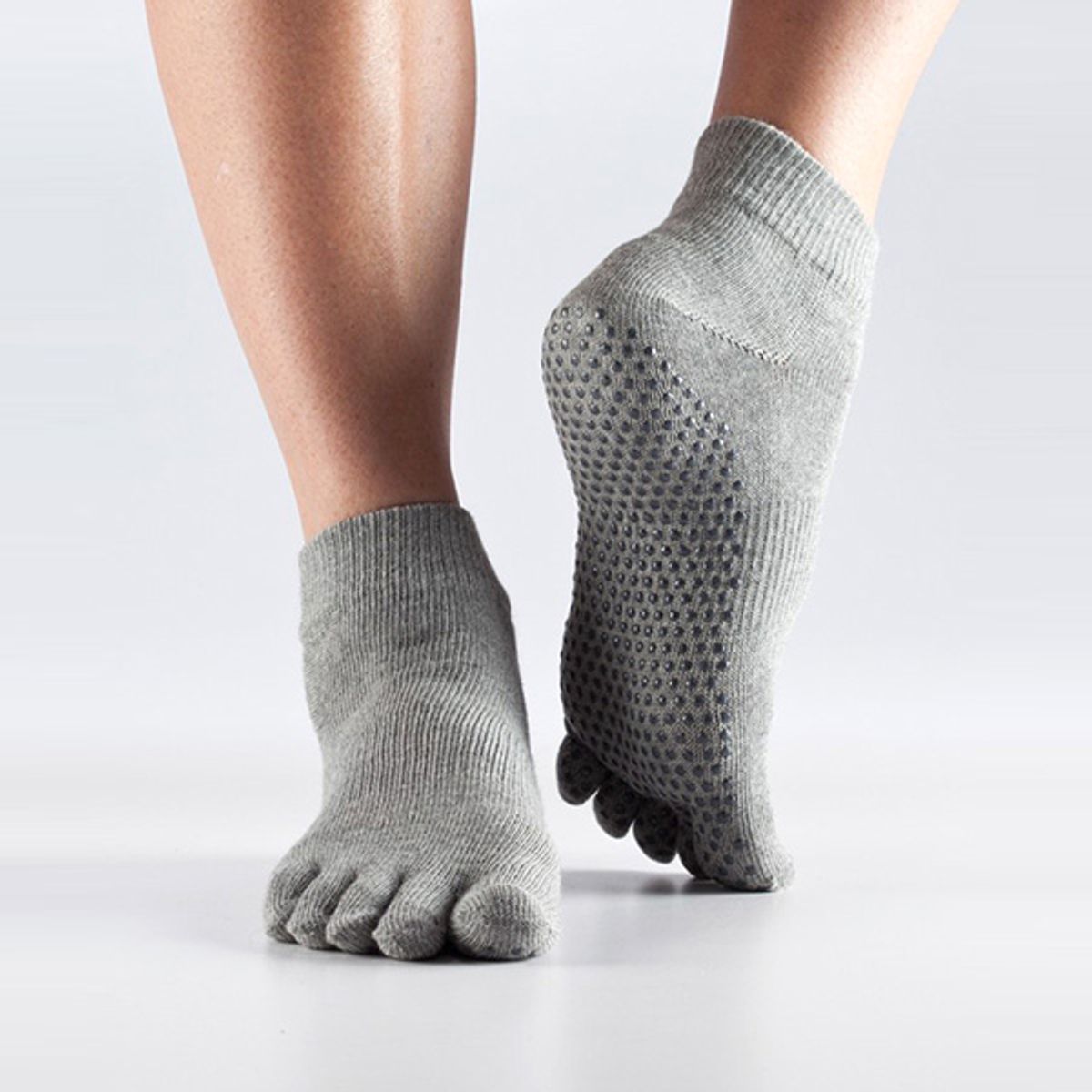 ToeSox Fulltoe Non-slip Ankel (Heather Grey - M)