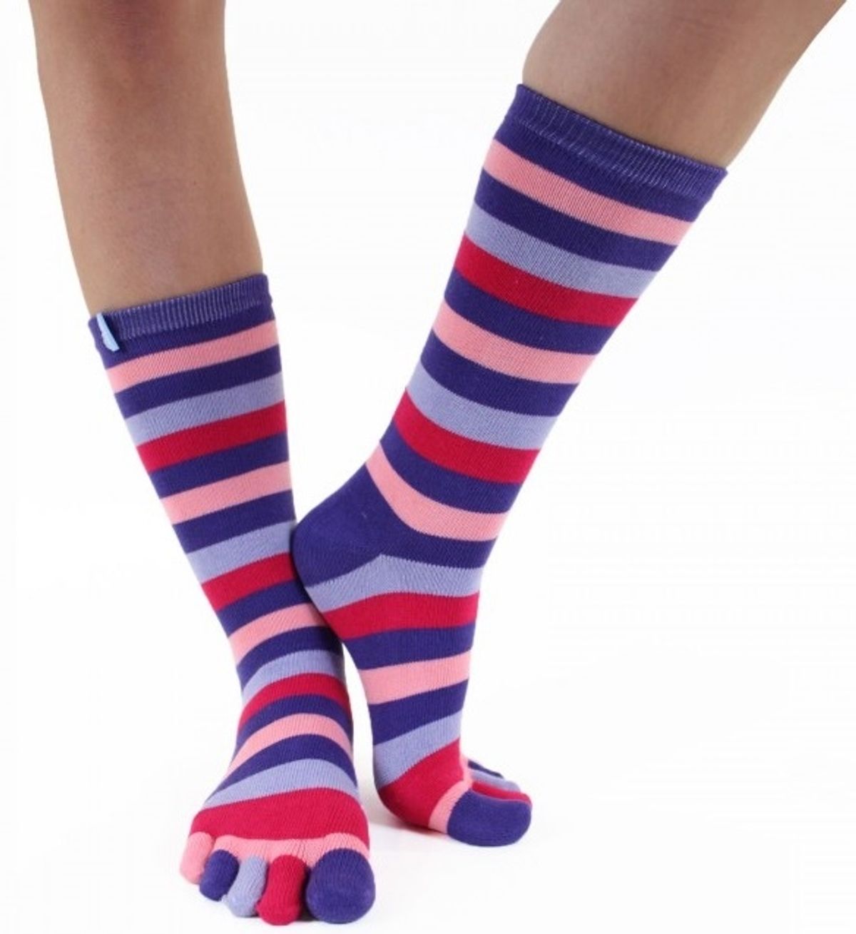 ToeToe Toesocks Essential Mid-Calf Lilla Striber