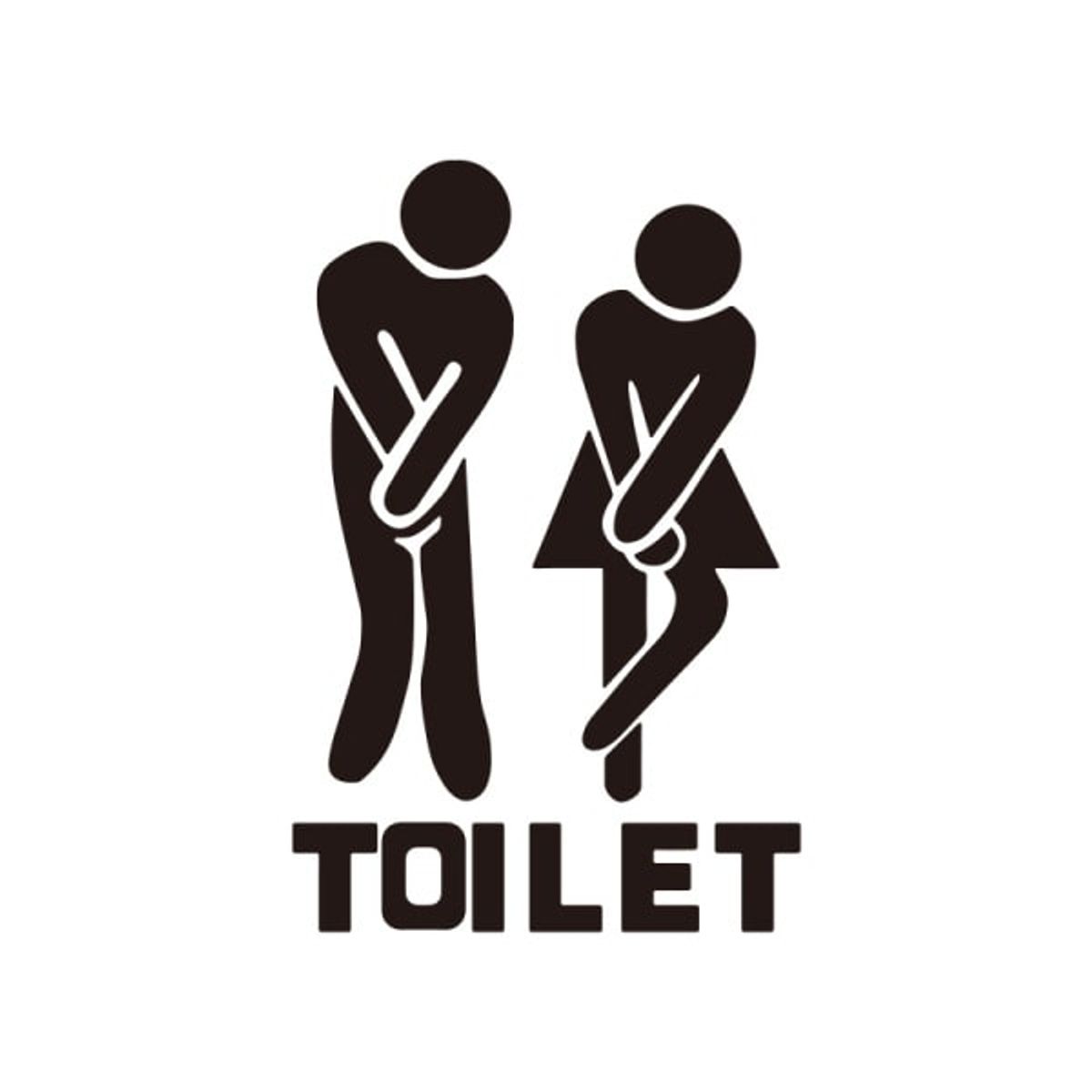 Toilet skilt #1. Sjov toilet wallsticker. 20x30cm.