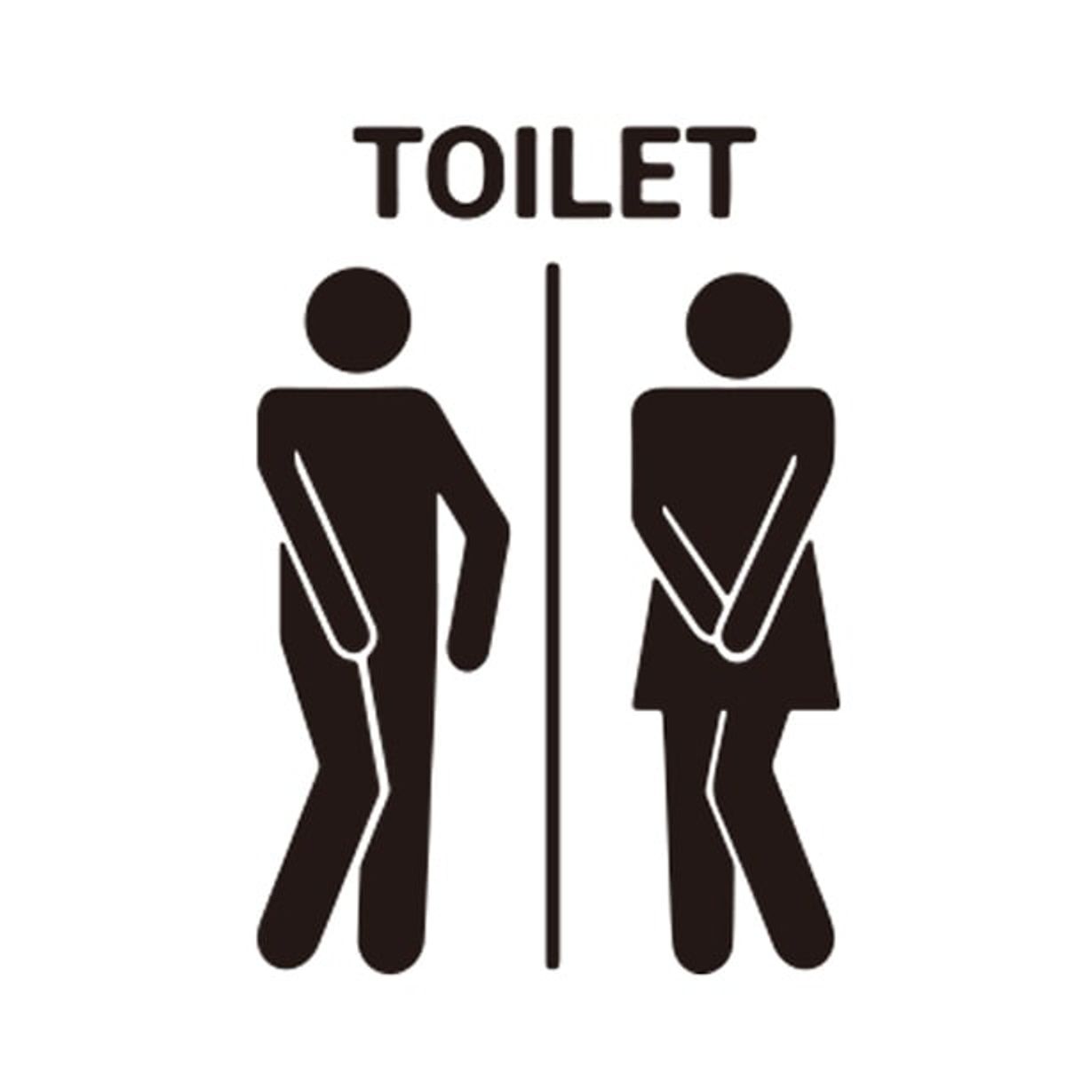 Toilet skilt #2. Sjov toilet wallsticker. 19x28cm.