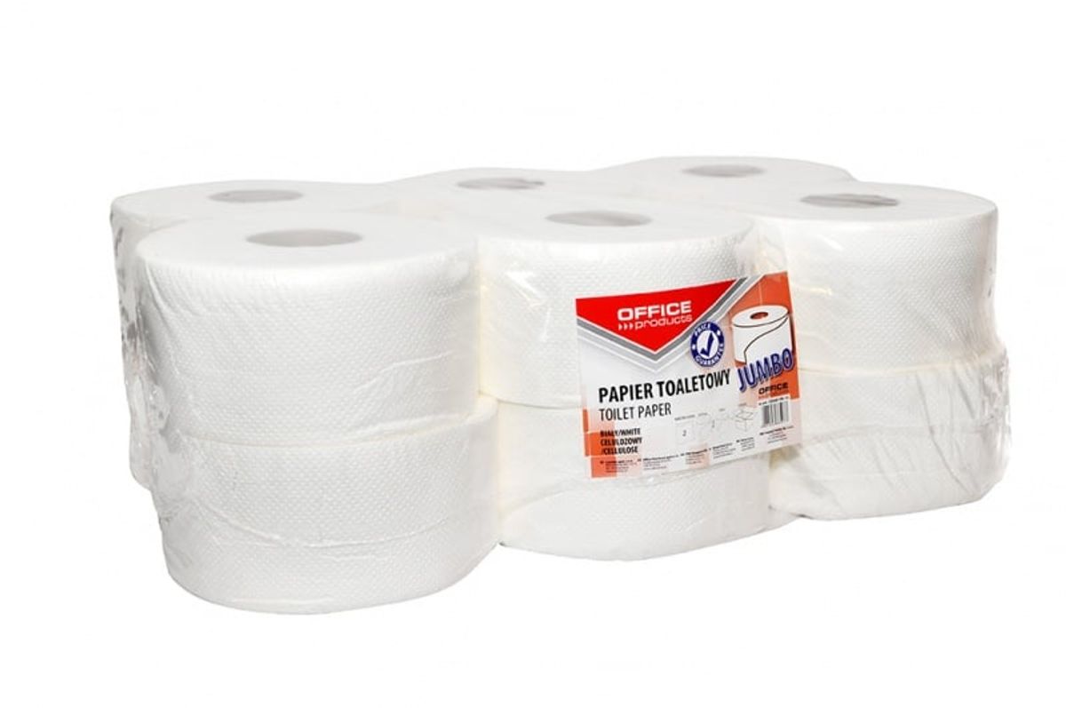 Toiletpapir cellulose Jumbo hvid 2-lags 120m.