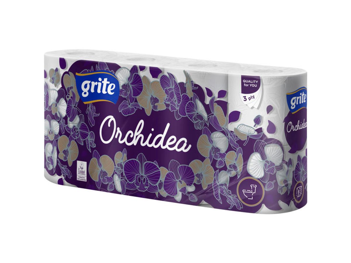 Toiletpapir Grite Orchidea White 3-lags Hvid 56 rl.