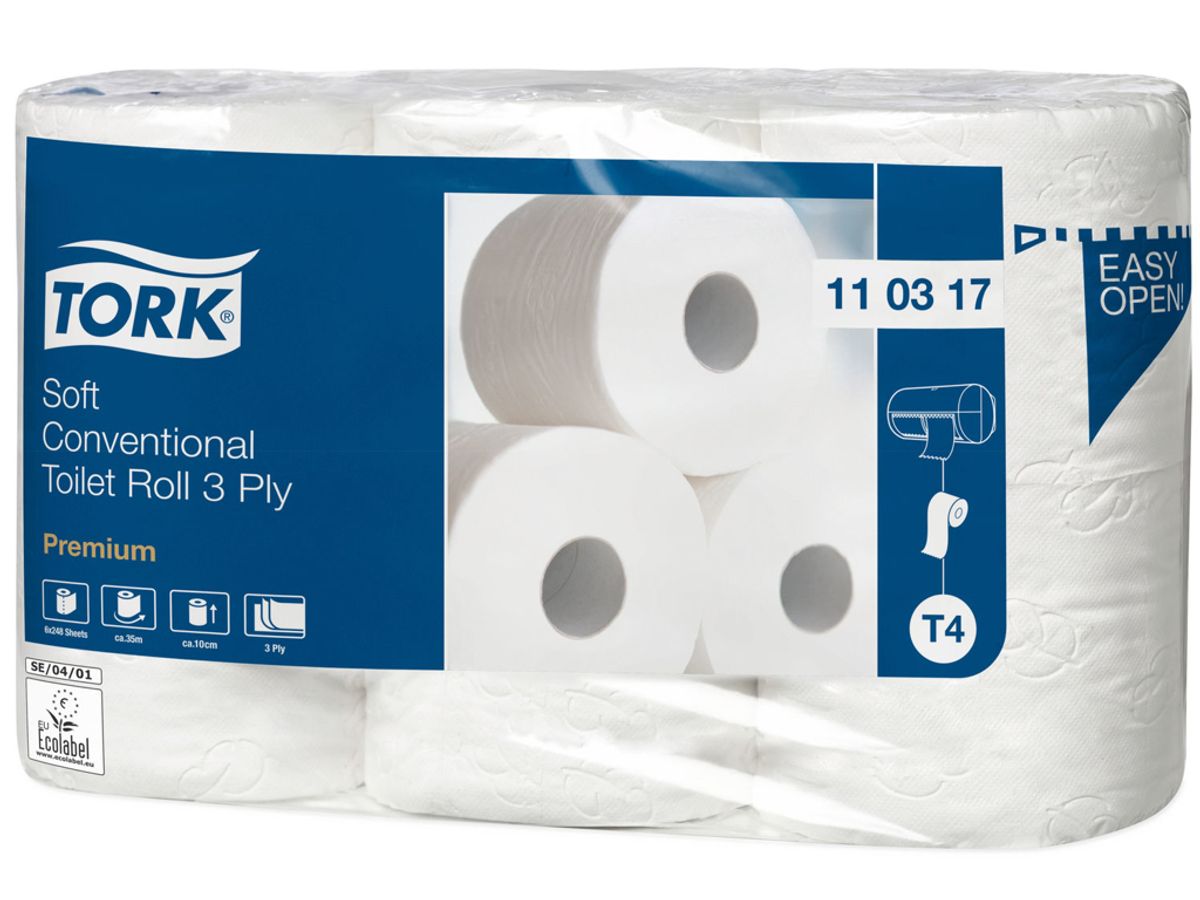 Toiletpapir Tork T4 110317 Premium 3-lags 42 rl.