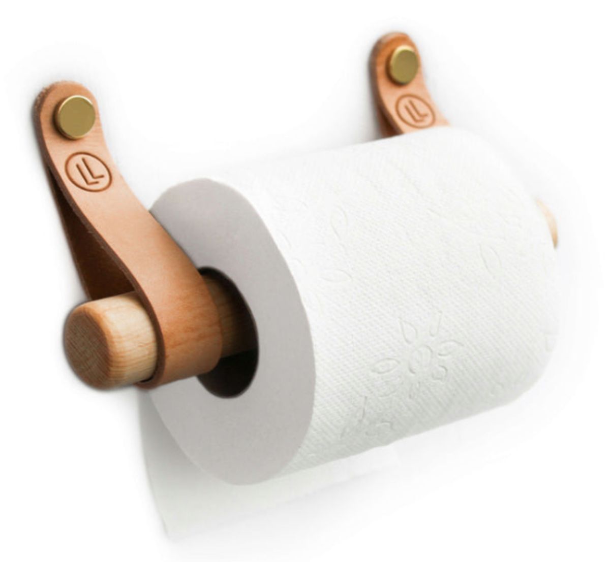 Toiletrulleholder fra LETZLEATHER - Natur / Natur / Messing