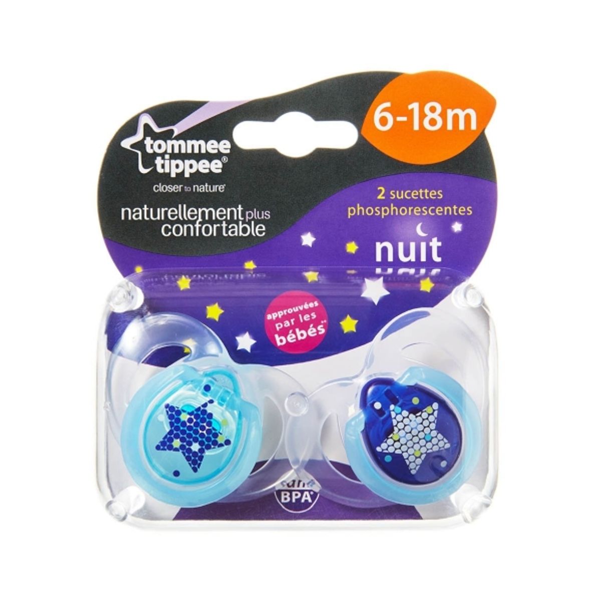 Tommee Tippee Night Time, Nat Baby Sut, Ortodontisk, Silikone