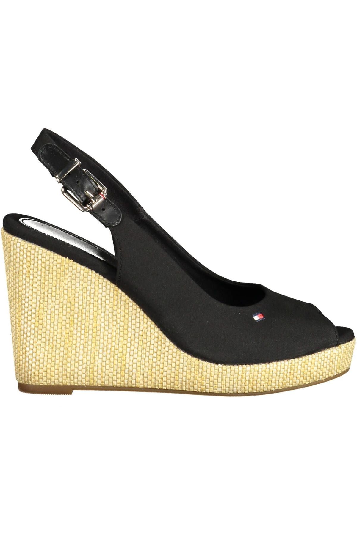 Tommy Hilfiger Black Cotton Dame Sandaler