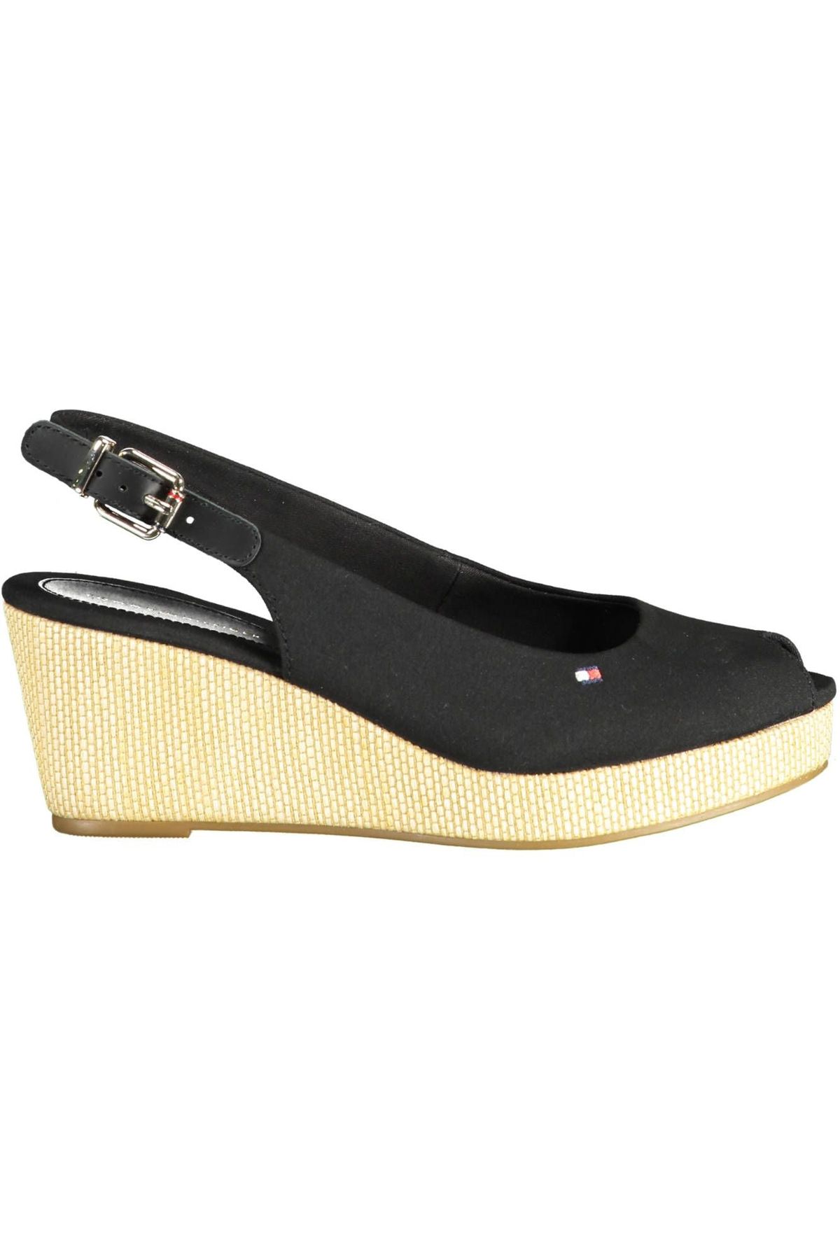 Tommy Hilfiger Black Cotton Dame Sandaler