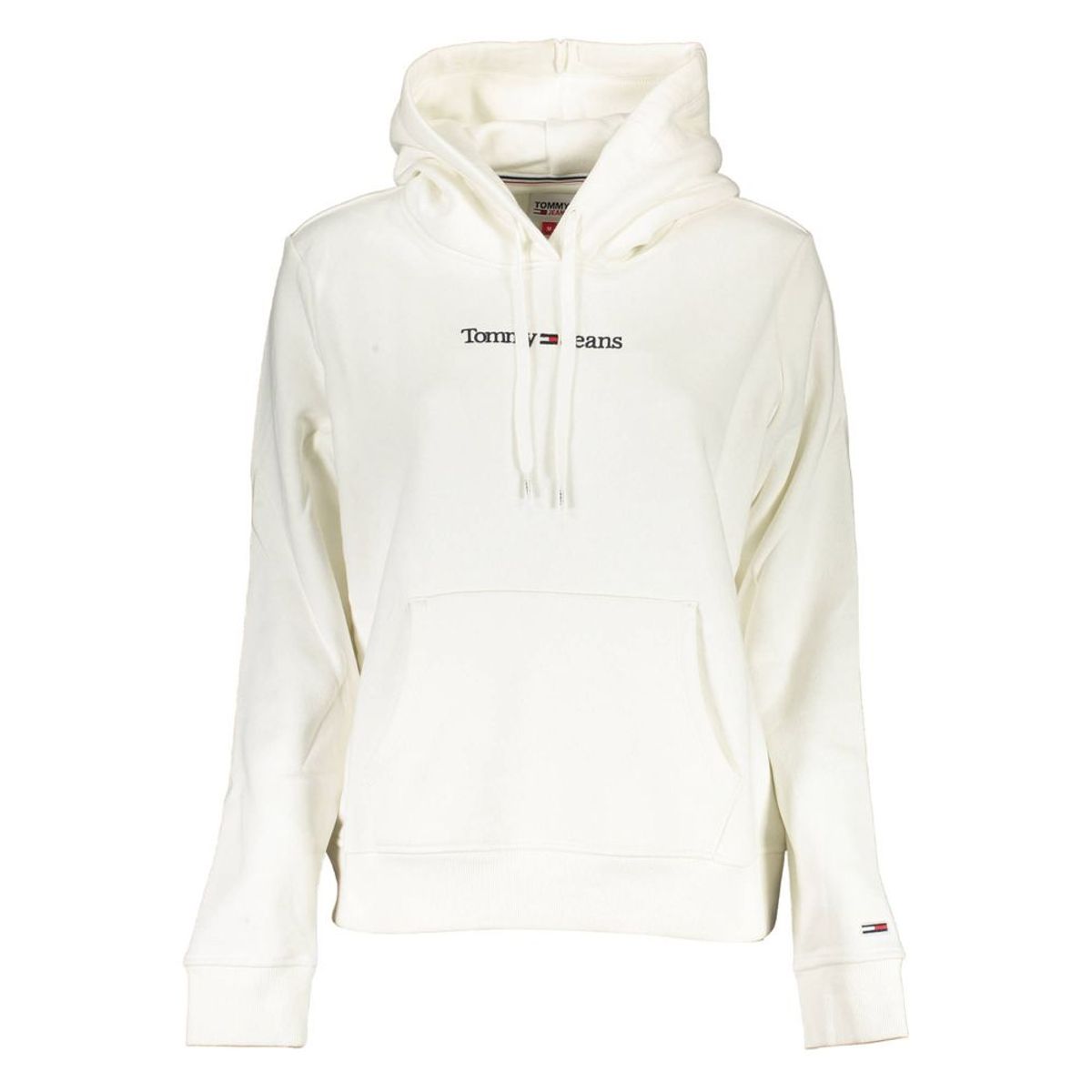 Tommy Hilfiger Chic White Hooded Sweatshirt with Central Pocket