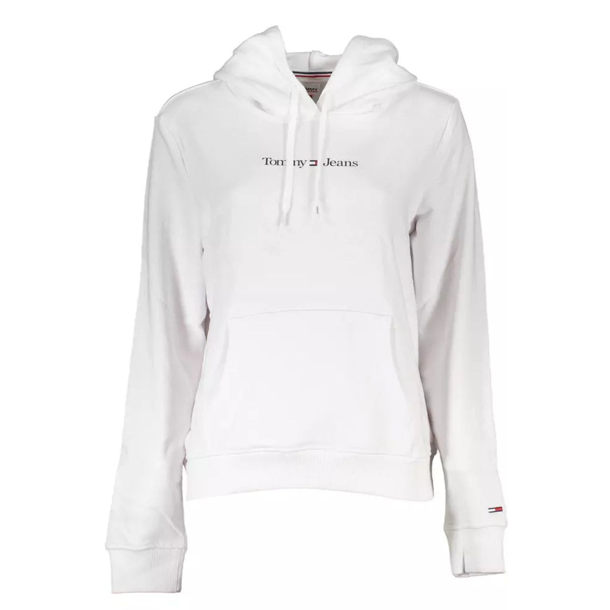 Tommy Hilfiger Chic White Hooded Sweatshirt with Logo Print