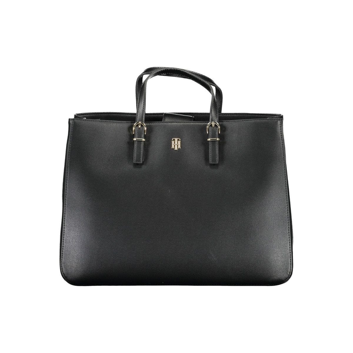 Tommy Hilfiger Elegant Black Contrast Detail Handbag